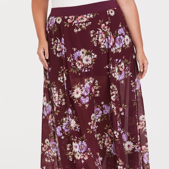 Torrid Maxi Chiffon High Waisted Skirt 2X - Picture 3 of 10